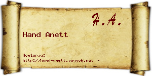 Hand Anett névjegykártya